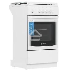 Плита газовая De Luxe 5040.44Г (КР) ЧР белый, конфорок 4 шт, духовка 46 л, 50 см x 85 см x 50 см