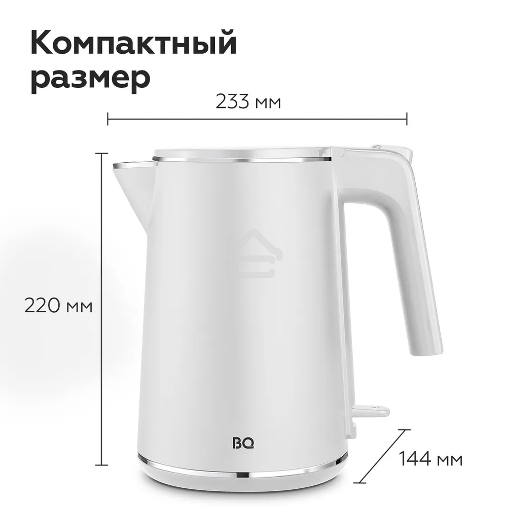 Чайник BQ KT1716P белый. Мощность:1800 Вт, Объем 1л