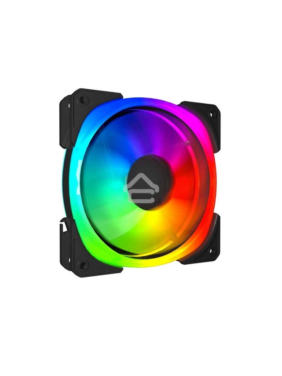 Вентилятор для корпуса Powercase СM21-14 ARGB черный, 140 мм, 1500 об/мин, 4 pin