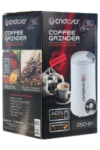 Кофемолка Endever Costa-1053, 250 Вт, 15000 об/мин, вес продукта для помола 100 гр, ABS-пластик, защита от перегрева двигателя