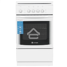 Плита газовая De Luxe 5040.44Г (КР) ЧР белый, конфорок 4 шт, духовка 46 л, 50 см x 85 см x 50 см