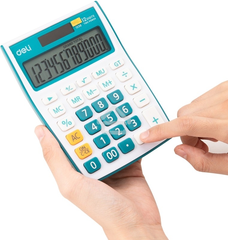 Калькулятор настольный Deli E1238/BLUE синий 12-разр.
