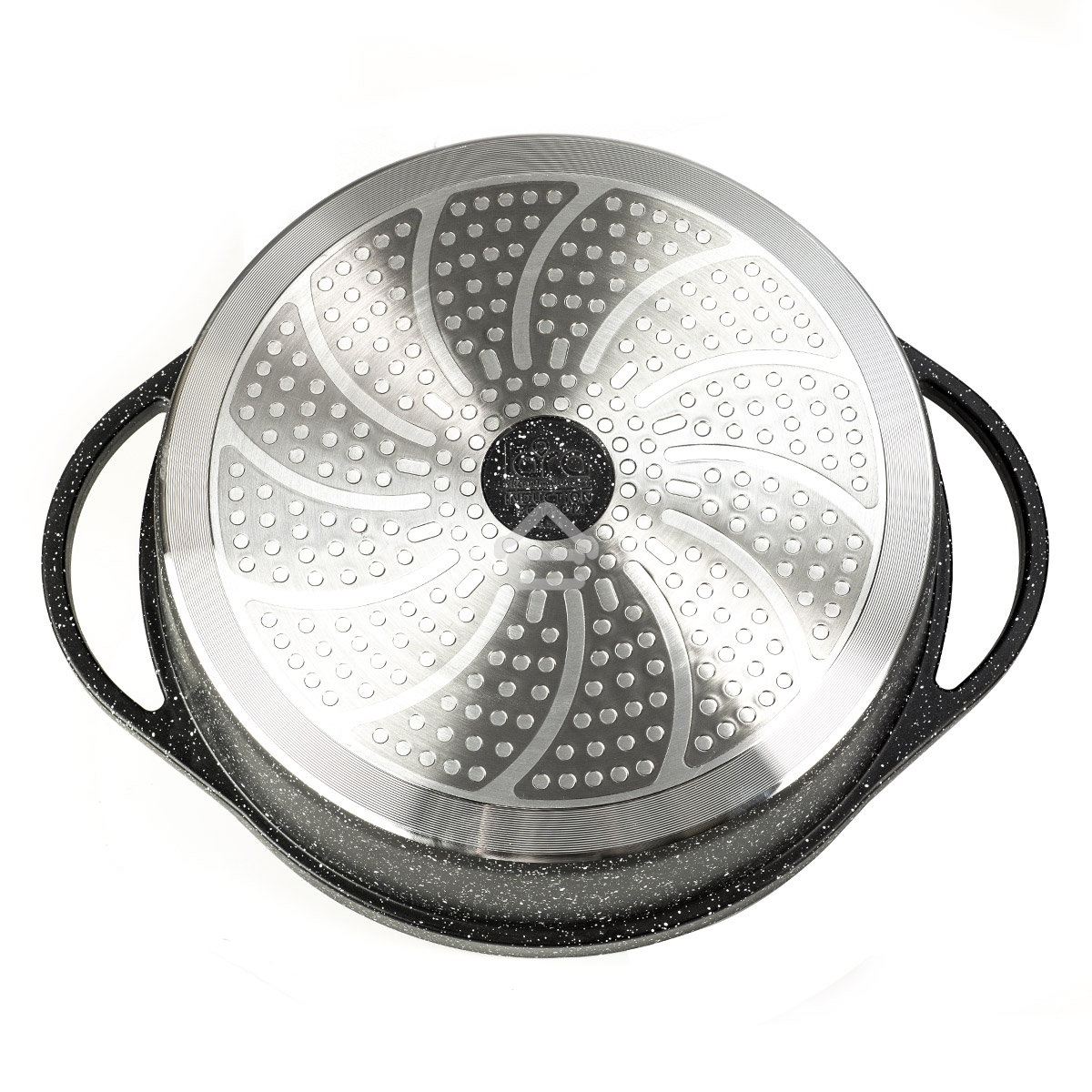 Сотейник LARA LR02-234 серия Orlean 28 см, 4.5 л, мрамор, Bronze, капсульное индукционное дно, крышка