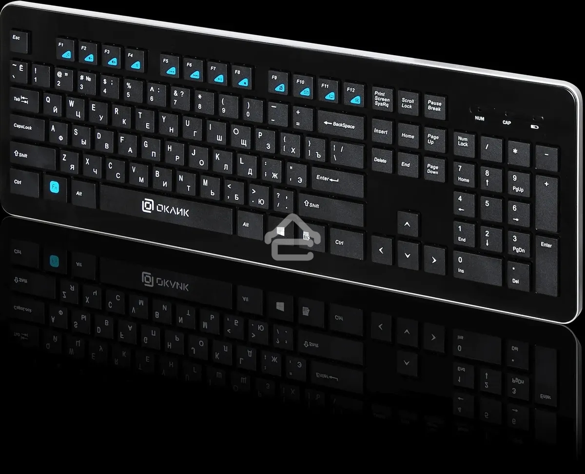 Клавиатура беспроводная Oklick 870S, USB, Радиоканал, черный
