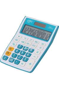 Калькулятор настольный Deli E1238/BLUE синий 12-разр.