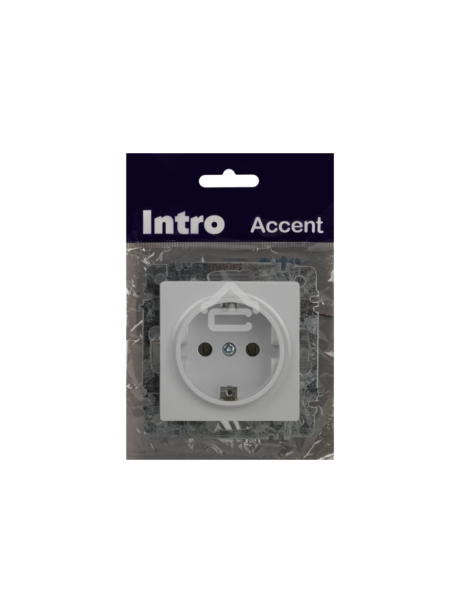 Розетка Intro Accent 6-202-01 2P+E Schuko 16А-250В IP20 СУ AL/CU белый Б0063678