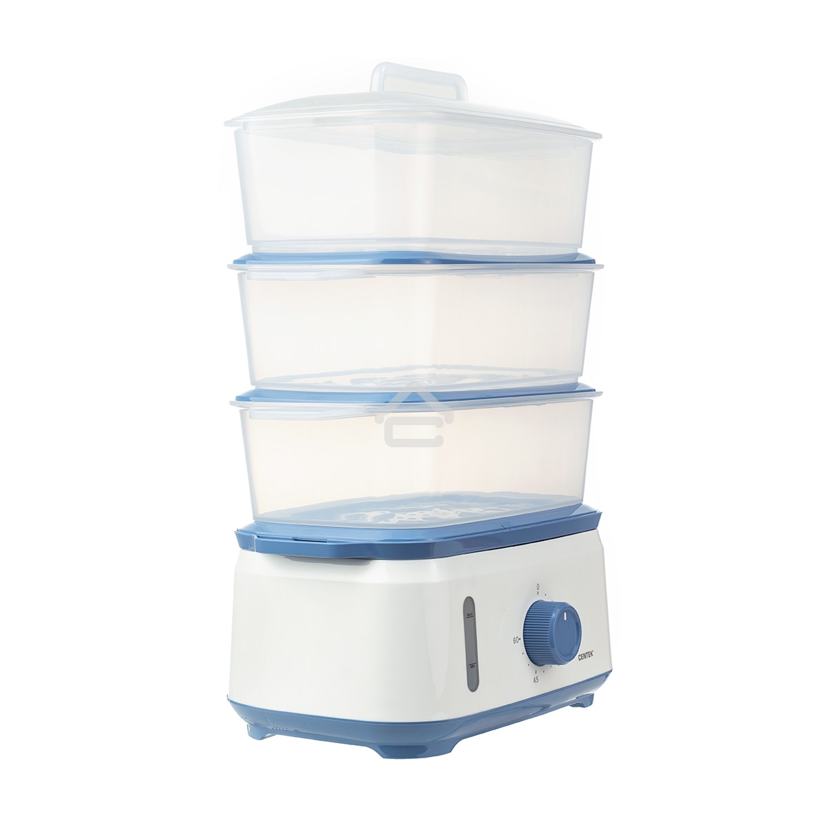 Пароварка электрическая Centek CT-1462 9л 1050Вт, таймер 60 мин, 3 контейнера, чаша для риса, резервуар 1,5л.