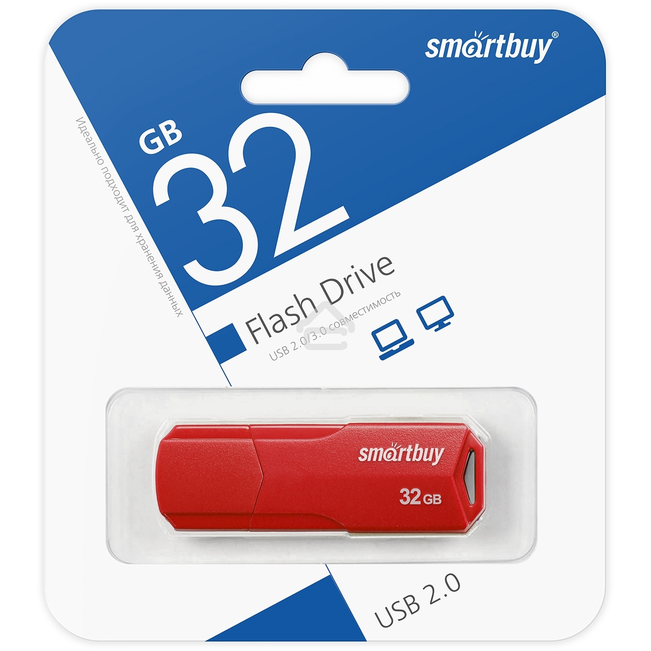 Флешка USB R/W R/W SmartBuy 32Gb,CLUE Red (SB32GBCLU-R)