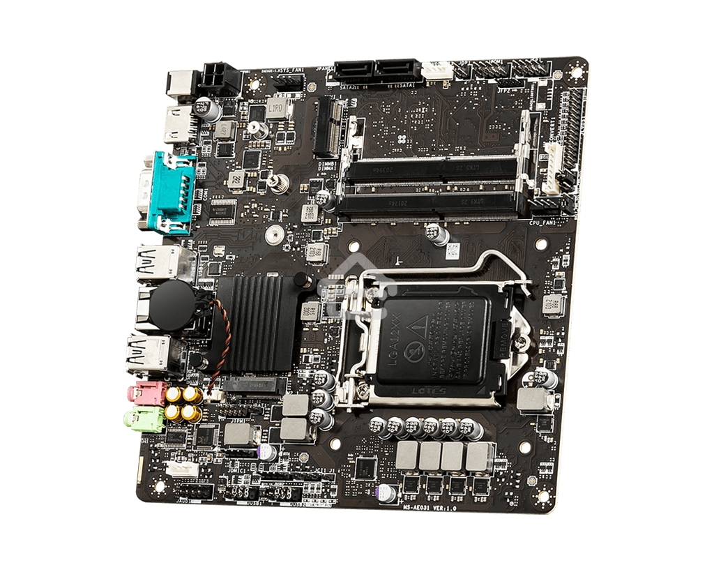 Материнская плата MSI H510TI-S09, LGA 1200, Intel H510, 2xSO-DIMM DDR4, 2xSATA, 1xM.2, 1xHDMI, 1x1Gb LAN, 4xUSB-A 3.2 Gen 1, 2x3.5мм, 5.1, Mini-ITX