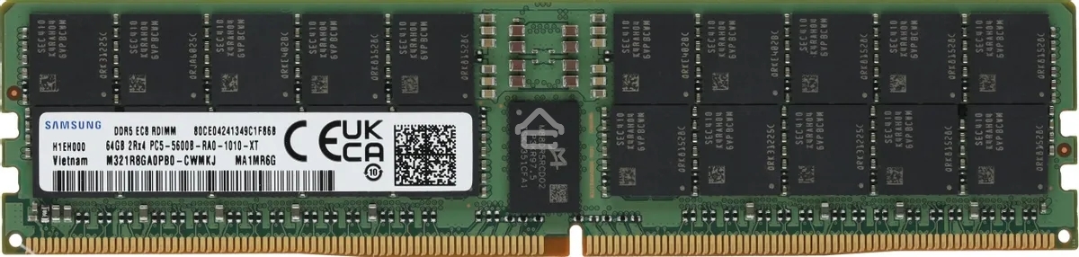 Оперативная память Samsung, DDR5, 64GB (1x64GB), 5600MHz, CL46, ECC, RDIMM, OEM
