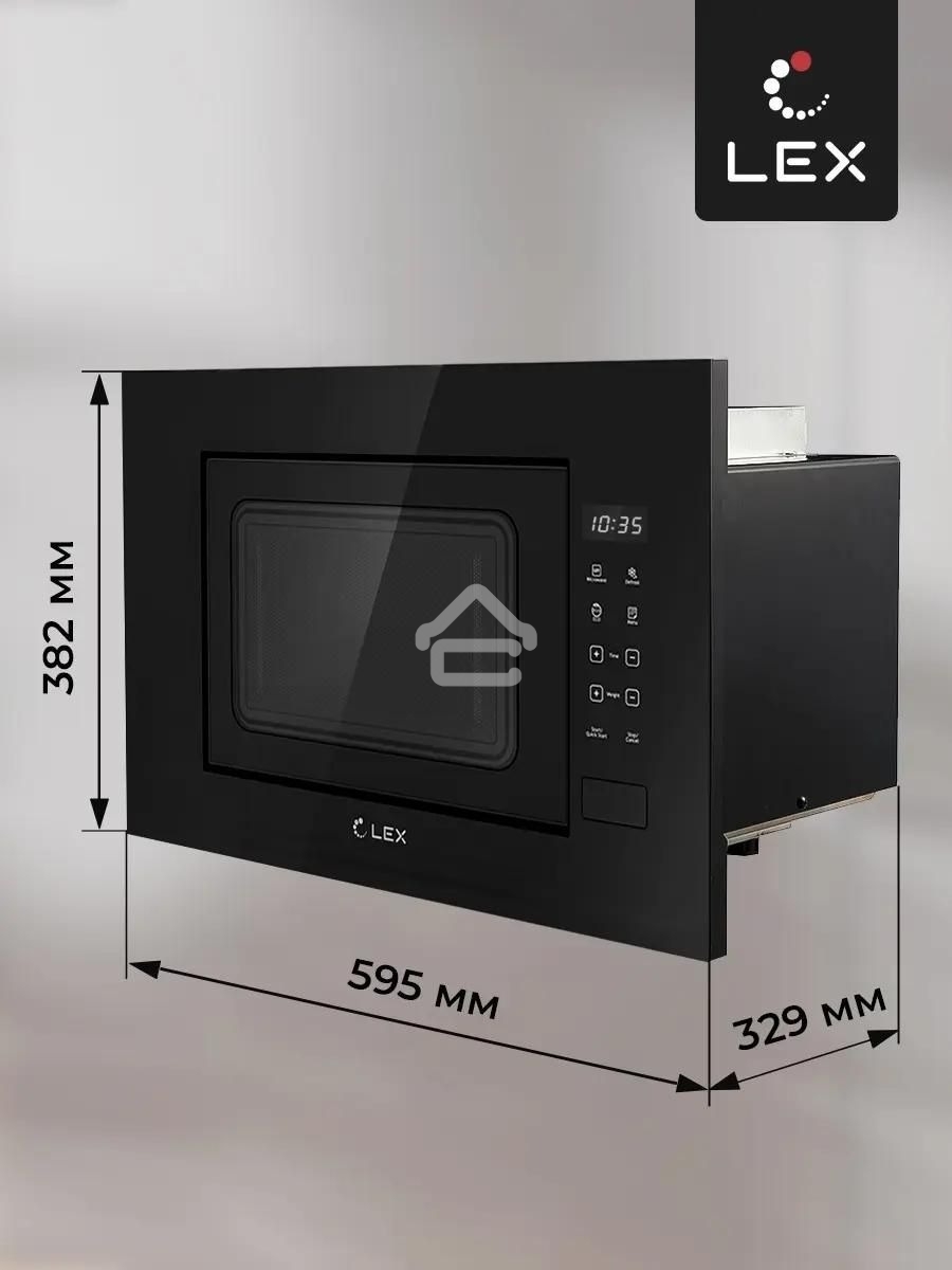 Микроволновая печь встраиваемая LEX BIMO 20.02 черный, 20 л, 700 Вт, переключатели - сенсор
