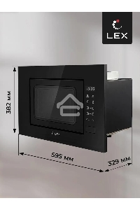 Микроволновая печь встраиваемая LEX BIMO 20.02 черный, 20 л, 700 Вт, переключатели - сенсор