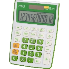 Калькулятор настольный Deli E1238/GRN зеленый 12-разр.