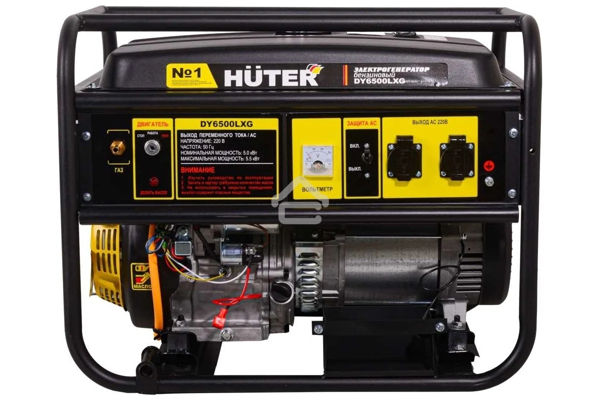 Электрогенератор бензиновый гибридный Huter DY6500LXG, 5 кВт, 71 дБ, 75 кг