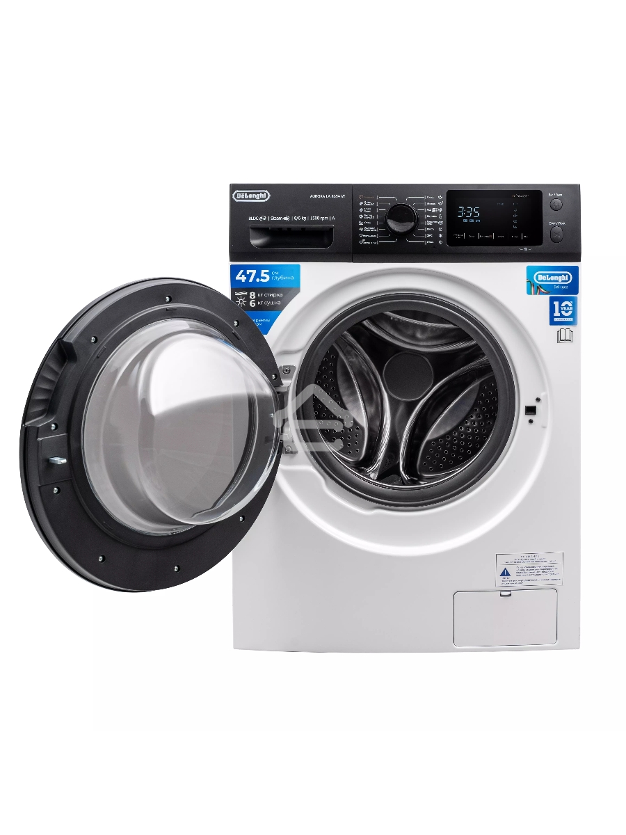 Стирально-сушильная машина DeLonghi AURORA LA 8654 VI белый, загрузка фронтальная 8 кг, 1500 об/мин., класс: А