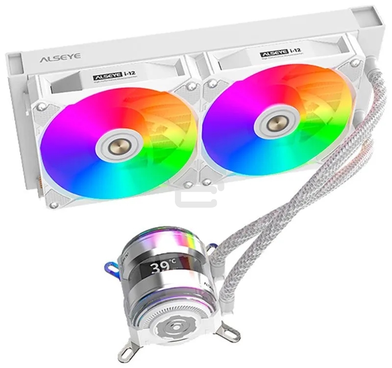 Система жидкостного охлаждения Alseye i240-W белый, 120 мм, алюминий/медь, 1800 об/мин, 36.2 дБ, 4 pin, 250 Вт