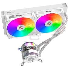 Система жидкостного охлаждения Alseye i240-W белый, 120 мм, алюминий/медь, 1800 об/мин, 36.2 дБ, 4 pin, 250 Вт