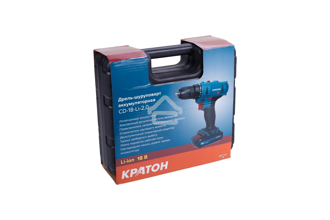 Дрель-шуруповерт аккумуляторная Кратон CD-18-Li-2,0 3 11 01 057
