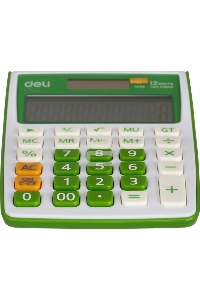 Калькулятор настольный Deli E1238/GRN зеленый 12-разр.