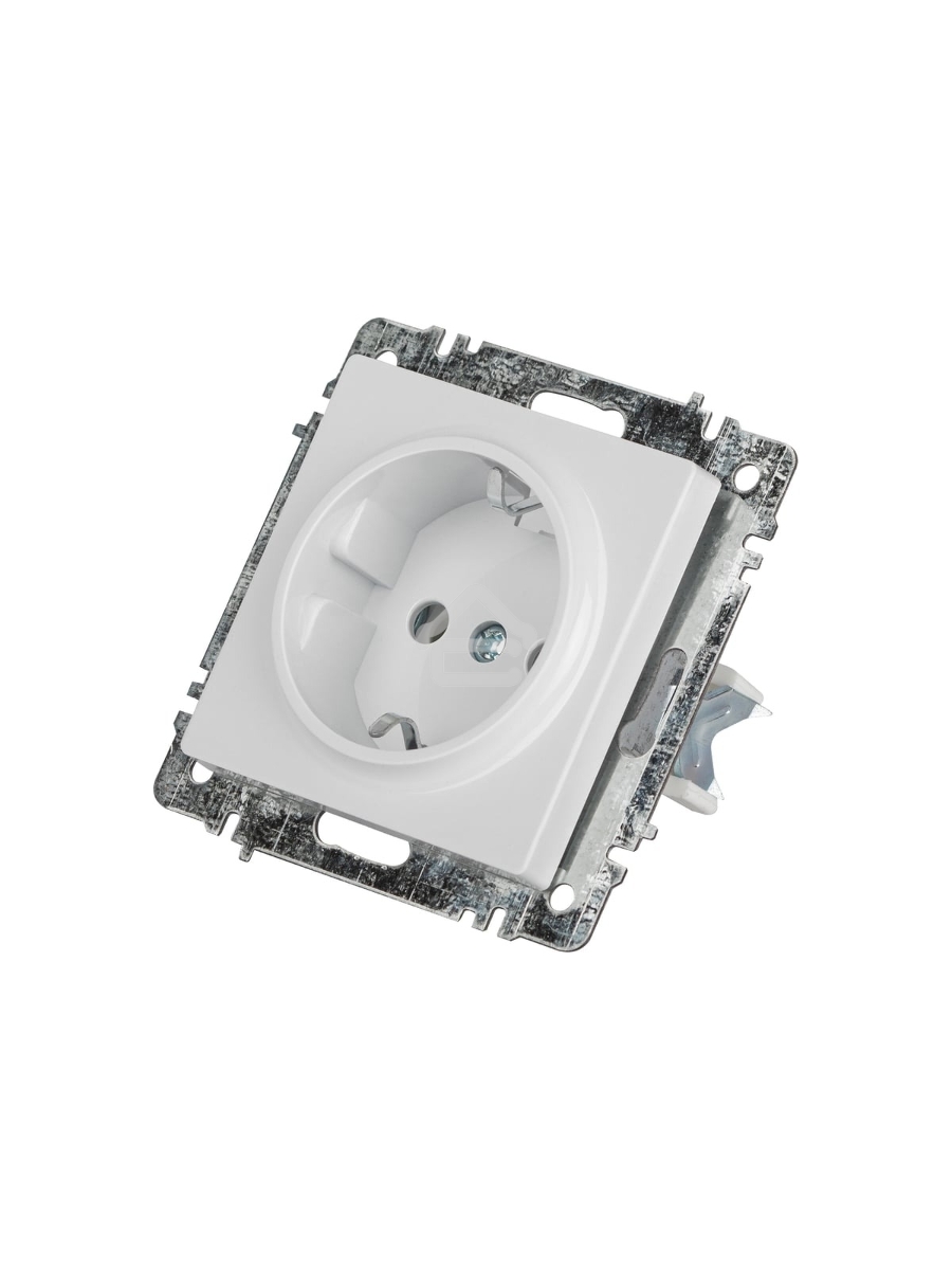 Розетка Intro Accent 6-202-01 2P+E Schuko 16А-250В IP20 СУ AL/CU белый Б0063678