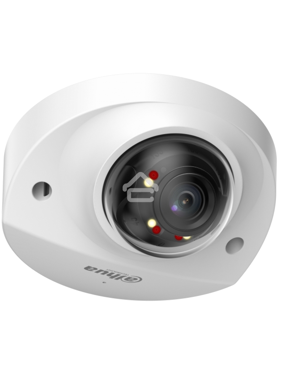 Уличная мини-купольная IP-видеокамера DAHUA DH-IPC-HDBW2449FP-AS-IL-0360B Smart Dual Light с ИИ 4Мп, 1/2.9” CMOS, объектив 3.6мм, видеоаналитика, ИК до 30м, LED до 30м, IP67, корпус: металл