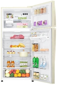 Холодильник LG GN-H702HEHL бежевый двухкамерный 376/155л морозилка сверху, Total No Frost