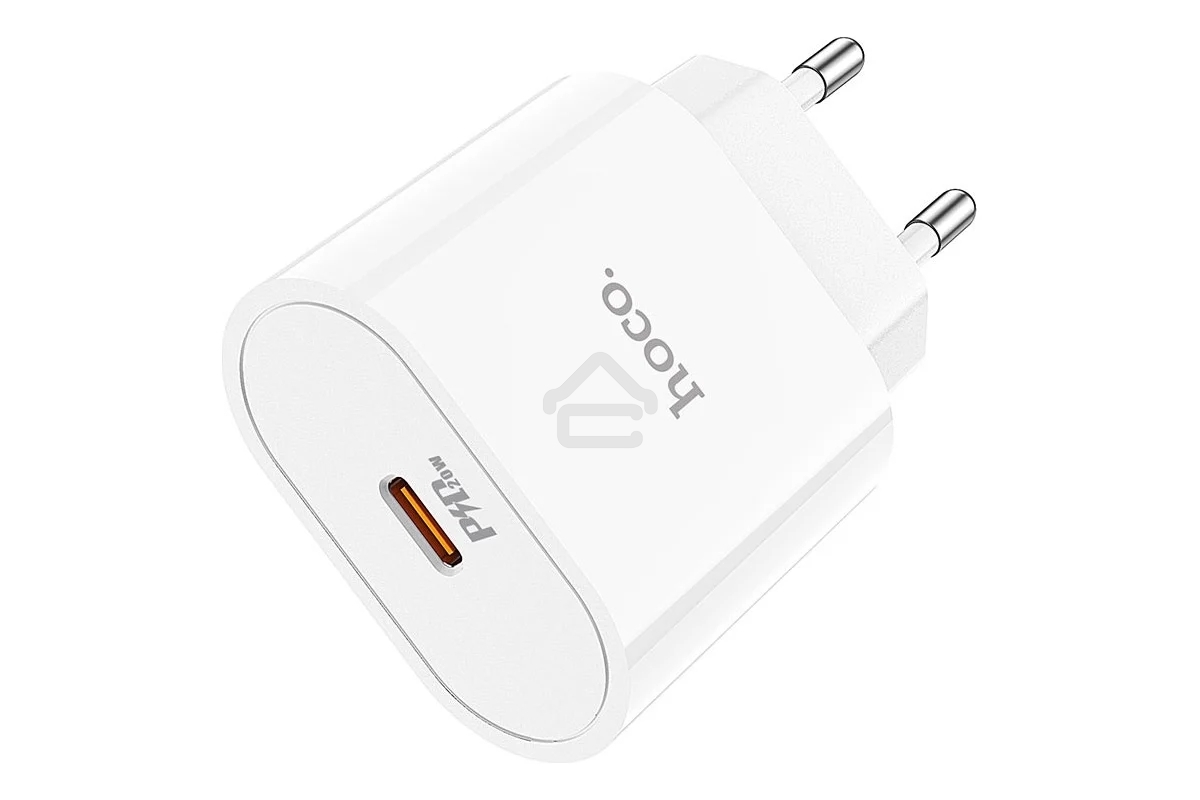 Блок питания (сетевой адаптер) HOCO C94A Metro 1xUSB-C с кабелем Type-C-Type-C, 3.0A, 20W, белый