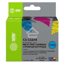 Картридж струйный Cactus CS-CC644 №121XL трехцветный (18 мл.) для HP DJ D1663/D2500/D2563/D2663/D5563/F2423/F2493/F4213/F4275/F4280/F4283/F4583/PS C4683/C4783