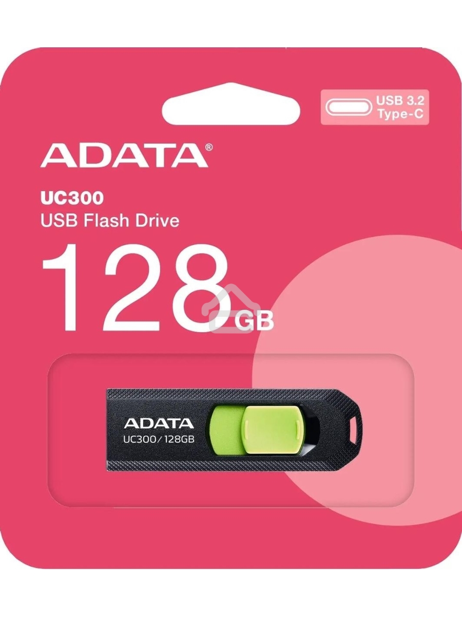 Флеш диск A-Data 128Gb Type-C UC300 ACHO-UC300-128G-RBK/GN USB3.2 черный/зеленый