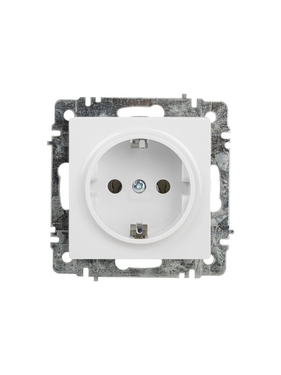 Розетка Intro Accent 6-202-01 2P+E Schuko 16А-250В IP20 СУ AL/CU белый Б0063678