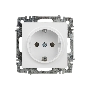 Розетка Intro Accent 6-202-01 2P+E Schuko 16А-250В IP20 СУ AL/CU белый Б0063678