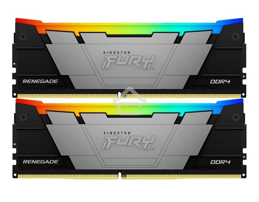 Оперативная память Kingston Fury Renegade, DDR4, 16GB (2x8GB), 3600MHz, CL16, DIMM, с радиаторами, RGB, серый/черный