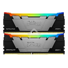Оперативная память Kingston Fury Renegade, DDR4, 16GB (2x8GB), 3600MHz, CL16, DIMM, с радиаторами, RGB, серый/черный