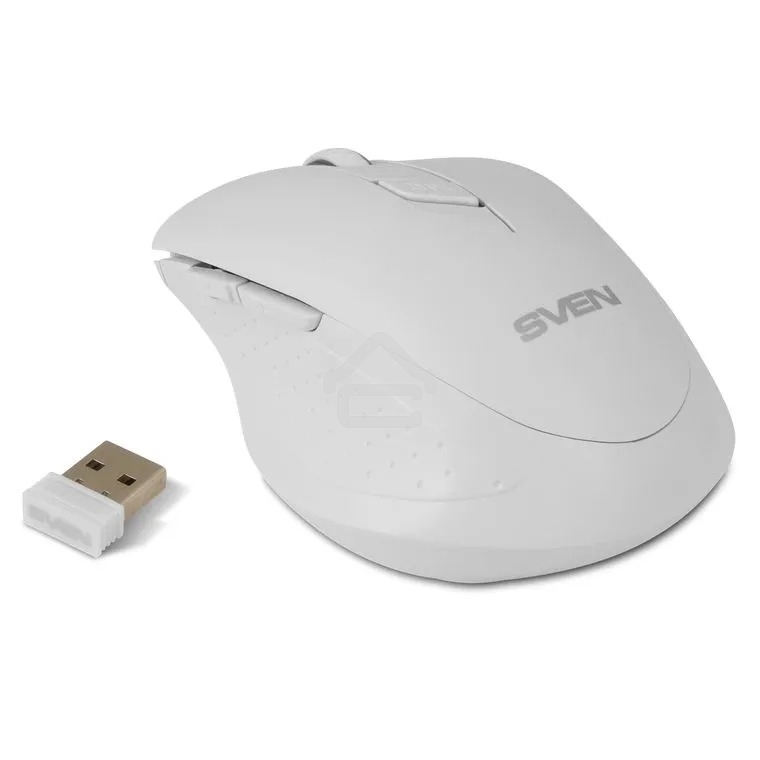 Мышь беспроводная SVEN RX-425W белый, 1600 dpi, радиоканал, USB, кнопки - 6