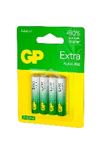Батарея GP Extra Alkaline 24AXA21-2CRSBC4 AAA (4шт) блистер