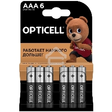Элемент питания алкалиновый AAA/LR03 (блист. 6шт) Basic Opticell 5051007