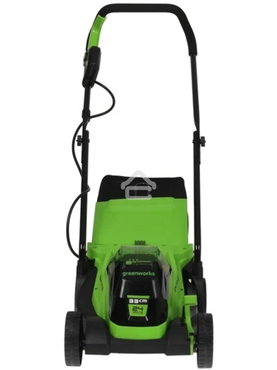 Газонокосилка аккумуляторная GreenWorks GD24LM33k2, 24v, 33 см, 1хАКБ 2Ач и ЗУ (2516107UA)