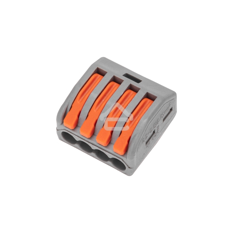 Универсальная клемма Rexant СМК 222-414, 4-проводная серый 0,08-2,5/4 мм² (блистер 5 шт/уп)