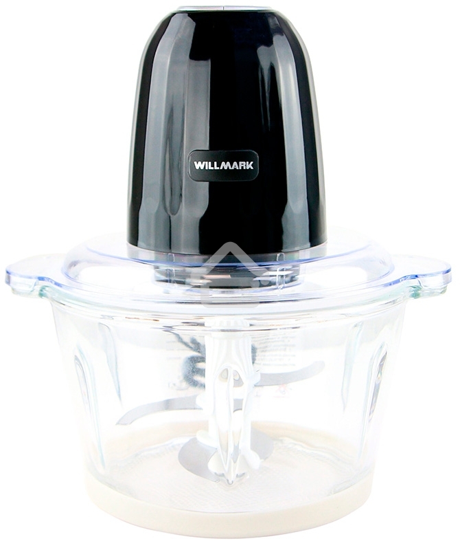 Измельчитель Willmark WMC-7088 (500Вт., стекл. чаша 2л., двойн. лезвия., рез. основание) черный