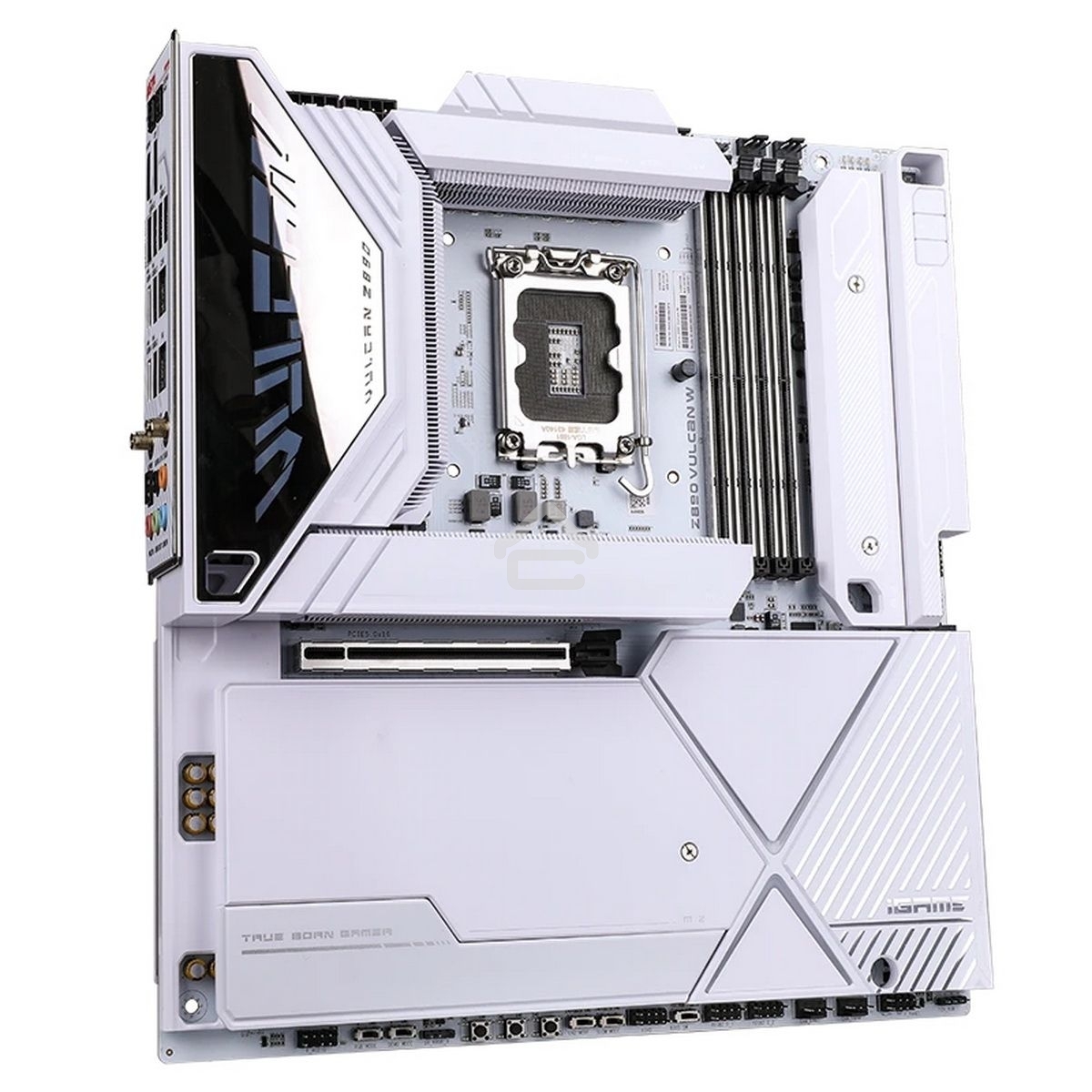 Материнская плата Colorful iGame Z890 VULCAN W V20, LGA 1851, Intel Z890, 4xDDR5, 5xM.2, 6xSATA, 2xPCIe 5.0 x16, 1xPCIe 4.0 x4, 1xHDMI, 1xDP, 1x 2.5Gb LAN, 1x 5Gb LAN, 6xUSB-A 3.2 Gen 2, 2xUSB-C 3.2 Gen 2, 1xUSB-C 3.2 Gen 2x2, 5x3.5 мм, 7.1, E-ATX