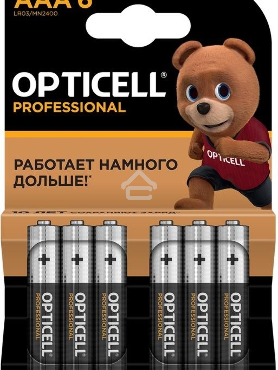 Элемент питания алкалиновый AAA/LR03 (блист. 6шт) Professional Opticell 5052004