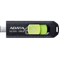 Флешка USB ADATA UC300 (ACHO-UC300-128G-RBK/GN), 128Gb, Type-C USB 3.2, R/W 100/30, черный/зеленый