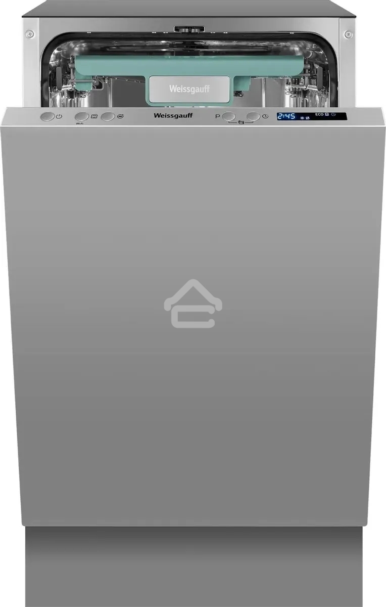 Встраиваемая посудомоечная машина Weissgauff BDW 4533 Wi-Fi Inverter Autoopen узкая, полновстраиваемая, загрузка 10 комплектов
