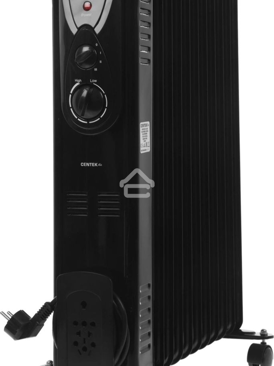 Масляный обогреватель Centek CT-6202 (11 секций) черный, 2500 Вт, 25 м2, термостат