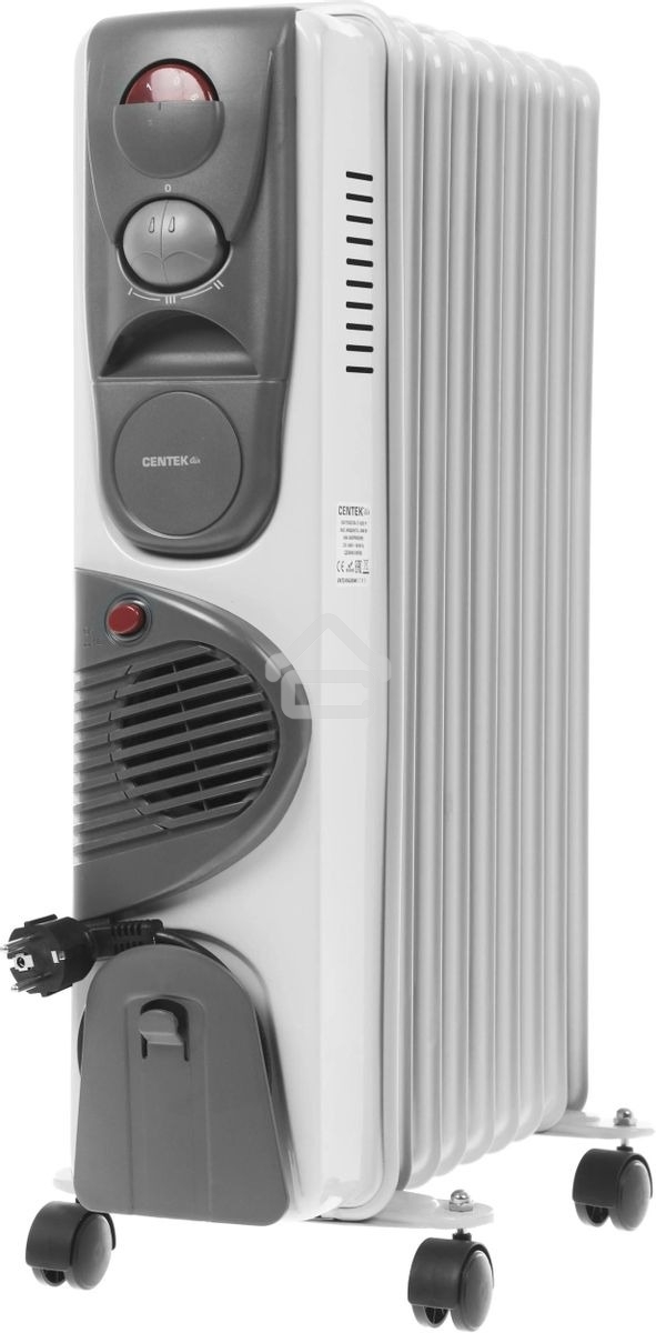Обогреватель масляный Centek CT-6203-9 (9 секций) белый, 2400 Вт, 20 м2, 3 режима, термостат