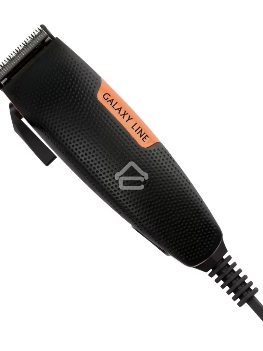 Набор для стрижки Galaxy Line GL 4110, черный с оранжевым, 15 Вт, лезвия из нержавеющей стали, ширина лезвия 45 мм, рычаг регулировки длины лезвия, 4 насадки-расчески, подвесная петля, эргономичный дизайн