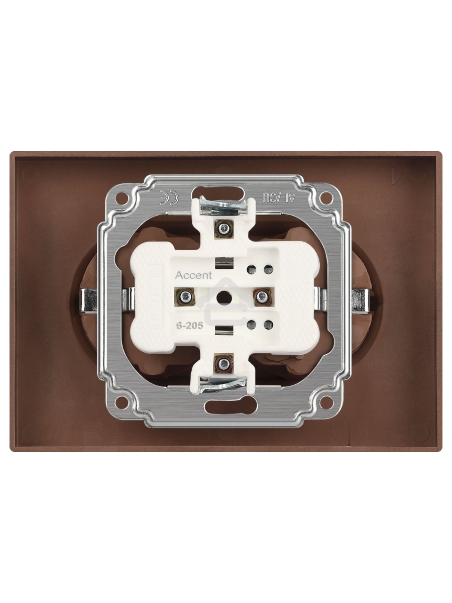 Розетка Intro Accent 6-205-09 двойн. 2X2P+E Schuko 16А-250В IP20 СУ AL/CU титан Б0063500