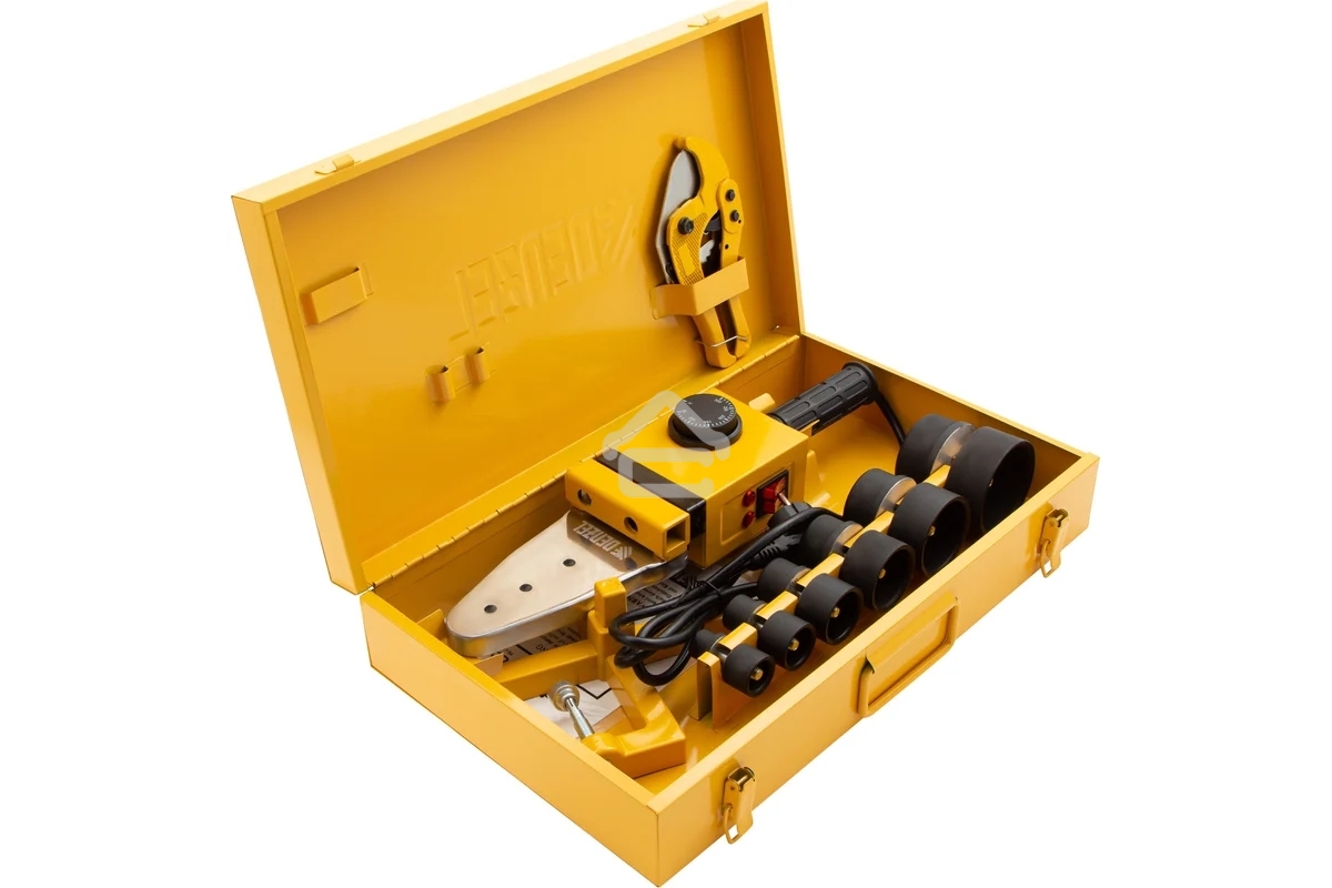 Аппарат для сварки пластиковых труб Denzel DWP-1500 1500Вт 260-300С компл насадок 20-63мм