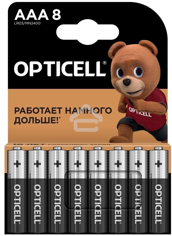 Элемент питания алкалиновый AAA/LR03 (блист. 8шт) Basic Opticell 5051009