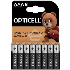 Элемент питания алкалиновый AAA/LR03 (блист. 8шт) Basic Opticell 5051009